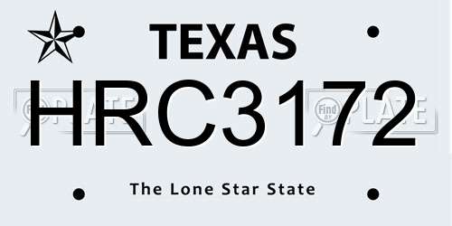 HRC3172 Texas License Plate