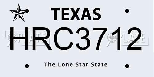 HRC3712 Texas License Plate