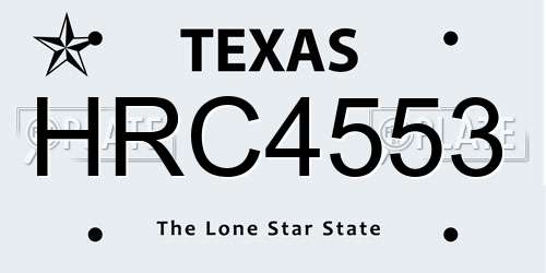 HRC4553 Texas License Plate