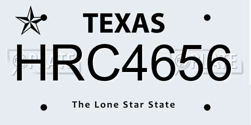 HRC4656 Texas License Plate