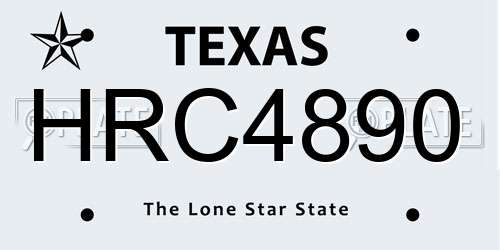 HRC4890 Texas License Plate