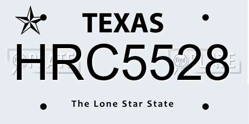 HRC5528 Texas License Plate