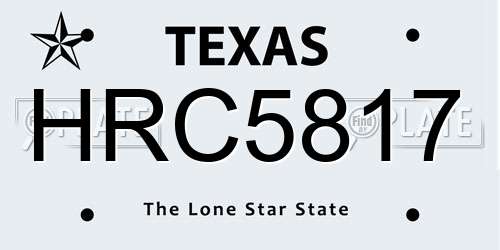 HRC5817 Texas License Plate