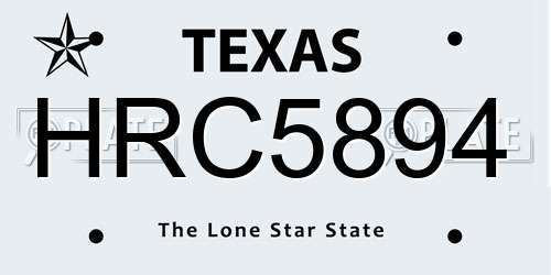 HRC5894 Texas License Plate