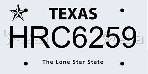 HRC6259 Texas License Plate