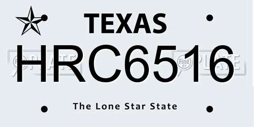 HRC6516 Texas License Plate