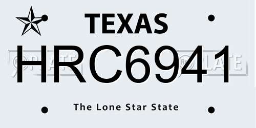 HRC6941 Texas License Plate