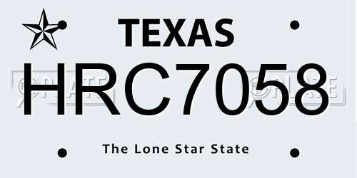 HRC7058 Texas License Plate