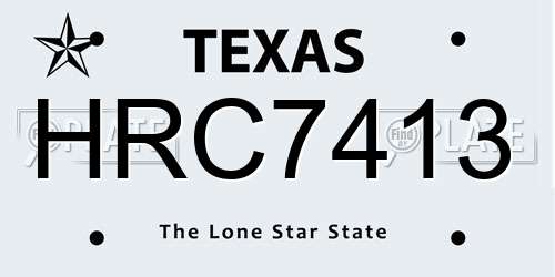 HRC7413 Texas License Plate