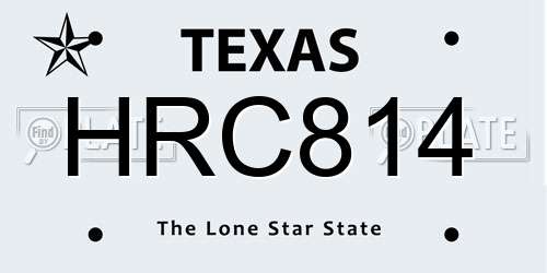 HRC814 Texas License Plate