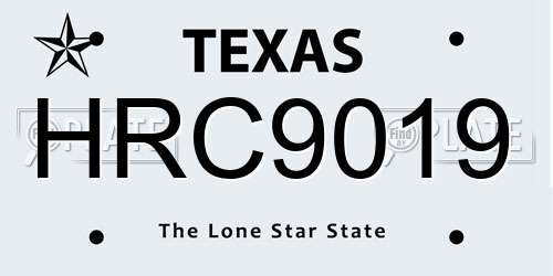 HRC9019 Texas License Plate