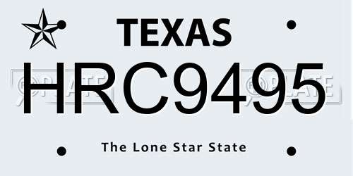 HRC9495 Texas License Plate