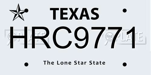 HRC9771 Texas License Plate