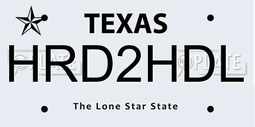 HRD2HDL Texas License Plate