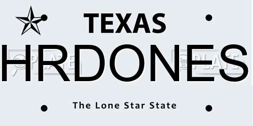 HRDONES Texas License Plate