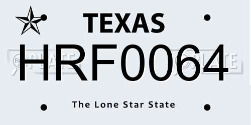HRF0064 Texas License Plate
