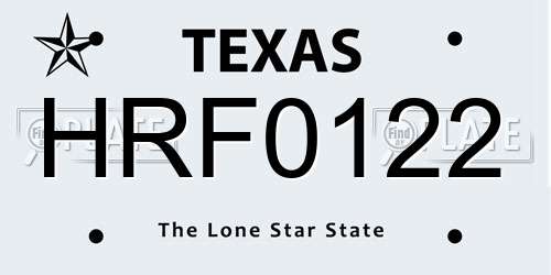 HRF0122 Texas License Plate