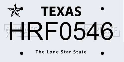 HRF0546 Texas License Plate
