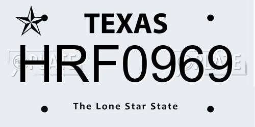 HRF0969 Texas License Plate