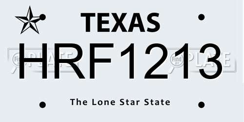 HRF1213 Texas License Plate