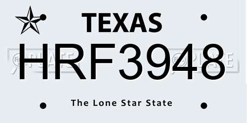 HRF3948 Texas License Plate