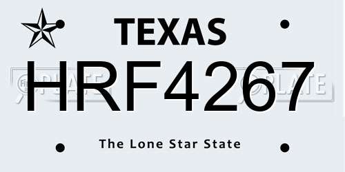 HRF4267 Texas License Plate