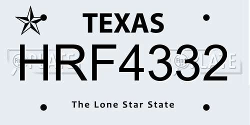 HRF4332 Texas License Plate