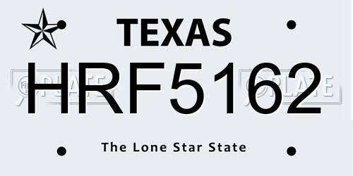 HRF5162 Texas License Plate