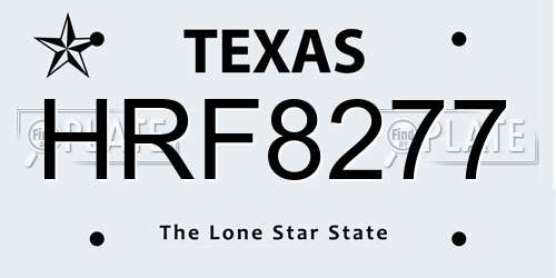 HRF8277 Texas License Plate