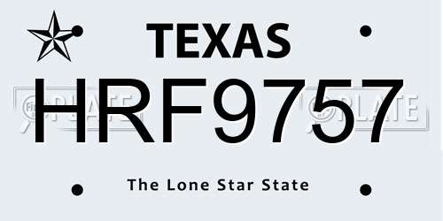 HRF9757 Texas License Plate