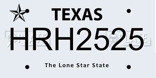 HRH2525 Texas License Plate