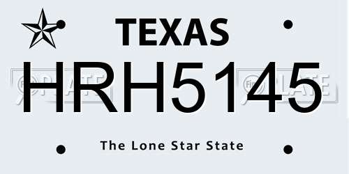 HRH5145 Texas License Plate