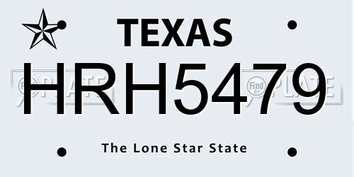 HRH5479 Texas License Plate