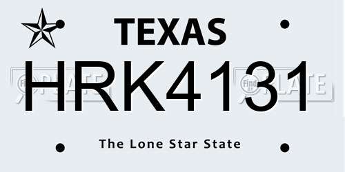 HRK4131 Texas License Plate