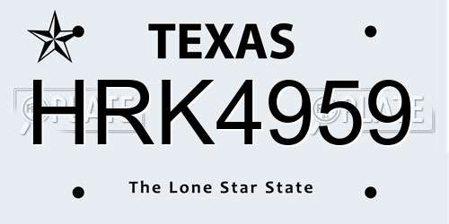 HRK4959 Texas License Plate