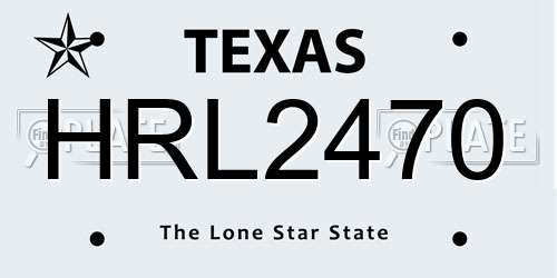 HRL2470 Texas License Plate
