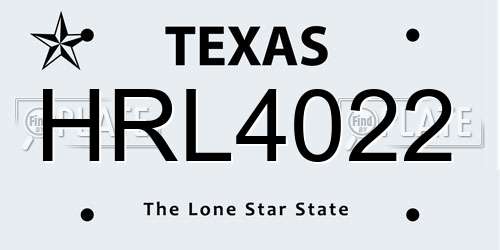 HRL4022 Texas License Plate