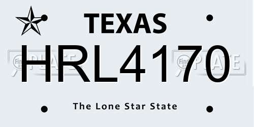 HRL4170 Texas License Plate