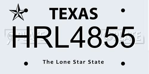 HRL4855 Texas License Plate