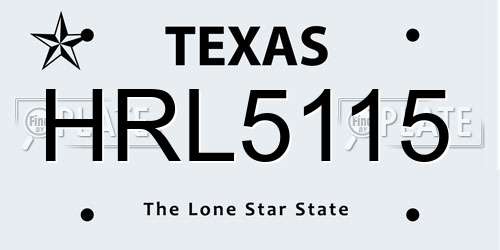 HRL5115 Texas License Plate