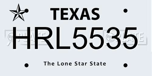 HRL5535 Texas License Plate