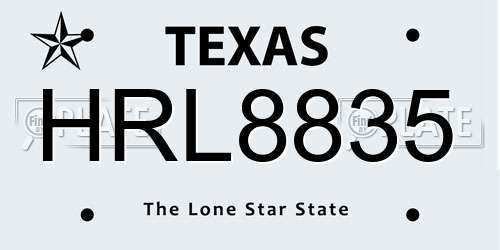 HRL8835 Texas License Plate