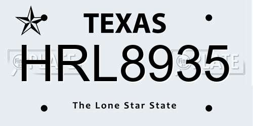 HRL8935 Texas License Plate