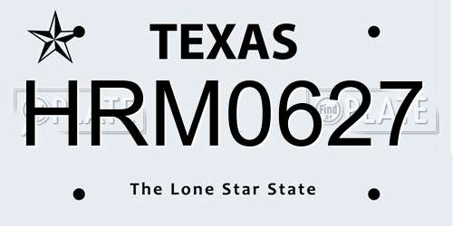 HRM0627 Texas License Plate
