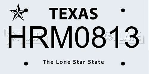 HRM0813 Texas License Plate