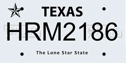 HRM2186 Texas License Plate