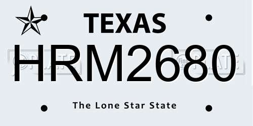 HRM2680 Texas License Plate