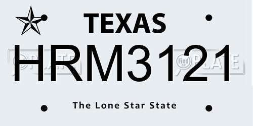 HRM3121 Texas License Plate