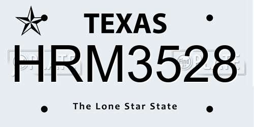 HRM3528 Texas License Plate