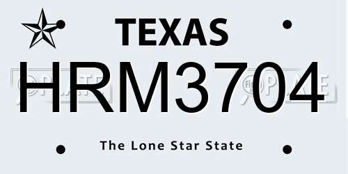 HRM3704 Texas License Plate